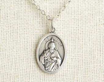 Saint Jude Medal Saint Jude Catholic Necklace