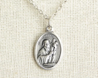 Saint Andrew Medal Necklace. St Andrew Necklace. Catholic Necklace. Patron Saint Necklace. Saint Medal Necklace. Catholic Jewelry.