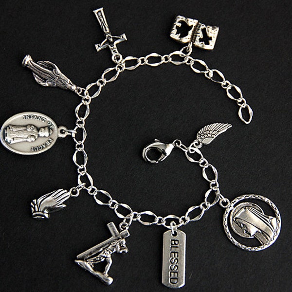 Infant of Prague Charm Bracelet. Infant of Prague Bracelet. Catholic Bracelet. Patron Saint Bracelet. Catholic Saint Medal Bracelet.