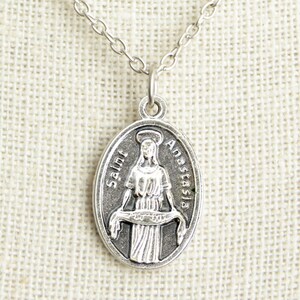 Saint Anastasia Medal Necklace. St Anastasia Necklace. Catholic Necklace. Patron Saint Necklace. Saint Medal Necklace. Catholic Jewelry.