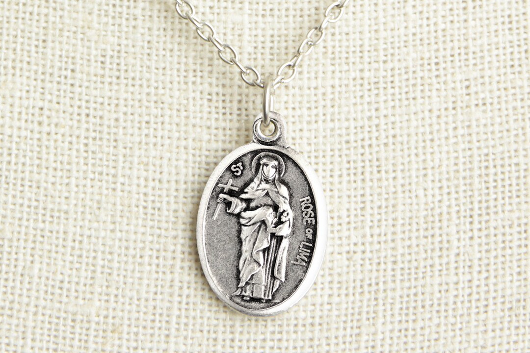 Saint Rose of Lima Medal Necklace. St Rose of Lima Necklace. Catholic ...