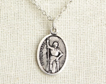 Saint Joan of Arc Medal Necklace. St Joan of Arc Necklace. Catholic Necklace. Patron Saint Necklace. Saint Medal Necklace. Catholic Jewelry.