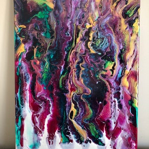 Royal Gems Fluid Acrylic Painting - Painting, Home Decor, Acrylic Painting, Fluid Art, Fluid Acrylic, Unique Art, Abstract Pour