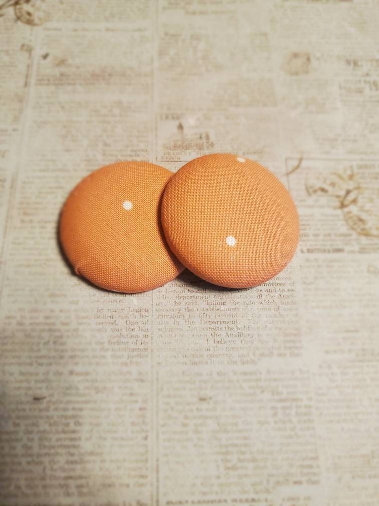 Multicolor lenin fabric button Earrings - Etsy.de