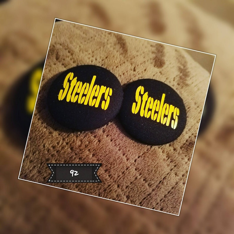 Pittsburgh Steeler button earrings