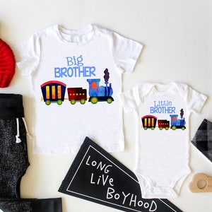 Train Big Brother Little Brother Shirts Set