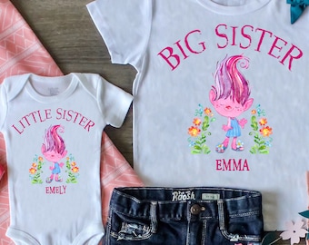 Big Sister Trolls T-Shirt or Bodysuit ~ Personalized