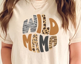 Camisa Wild Mama Safari, camiseta temática Safari para mujer