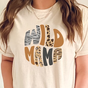 Wild Mama Safari Shirt, Woman Safari Theme T Shirt image 1
