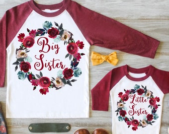 Christmas Set, Big Sister Little Sister Outfit, Big Sister Shirt, Little Sister Raglan, Pregnancy Announcement, Custom Outfit, Newborn Gift