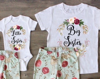 Conjunto de camisas de hermana mayor y hermana pequeña