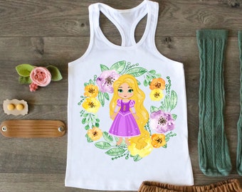 Rapunzel Tank, Racer Back Tank, Rapunzel Birthday Tank, Birthday Shirt, Birthday Girl Dress, Personalized Tank, Birthday Top