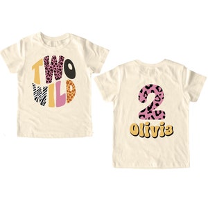 Two Wild Safari Birthday Shirt, Custom Name & Number T Shirt