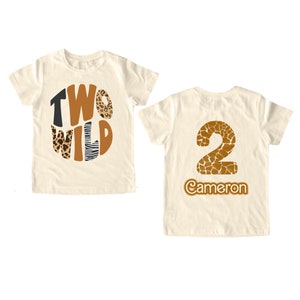 Two Wild Safari Birthday Shirt Designed by The Happy Mail Place