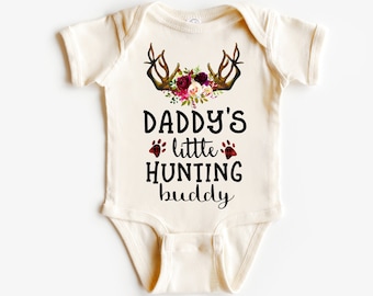 Daddy's Little Hunting Buddy Onesie®: Perfect Newborn Gift & Photo Props for Your Little Explorer - Ideal for Baby Showers