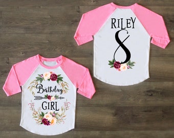 birthday girl shirt size 8
