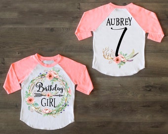 birthday girl shirt size 7