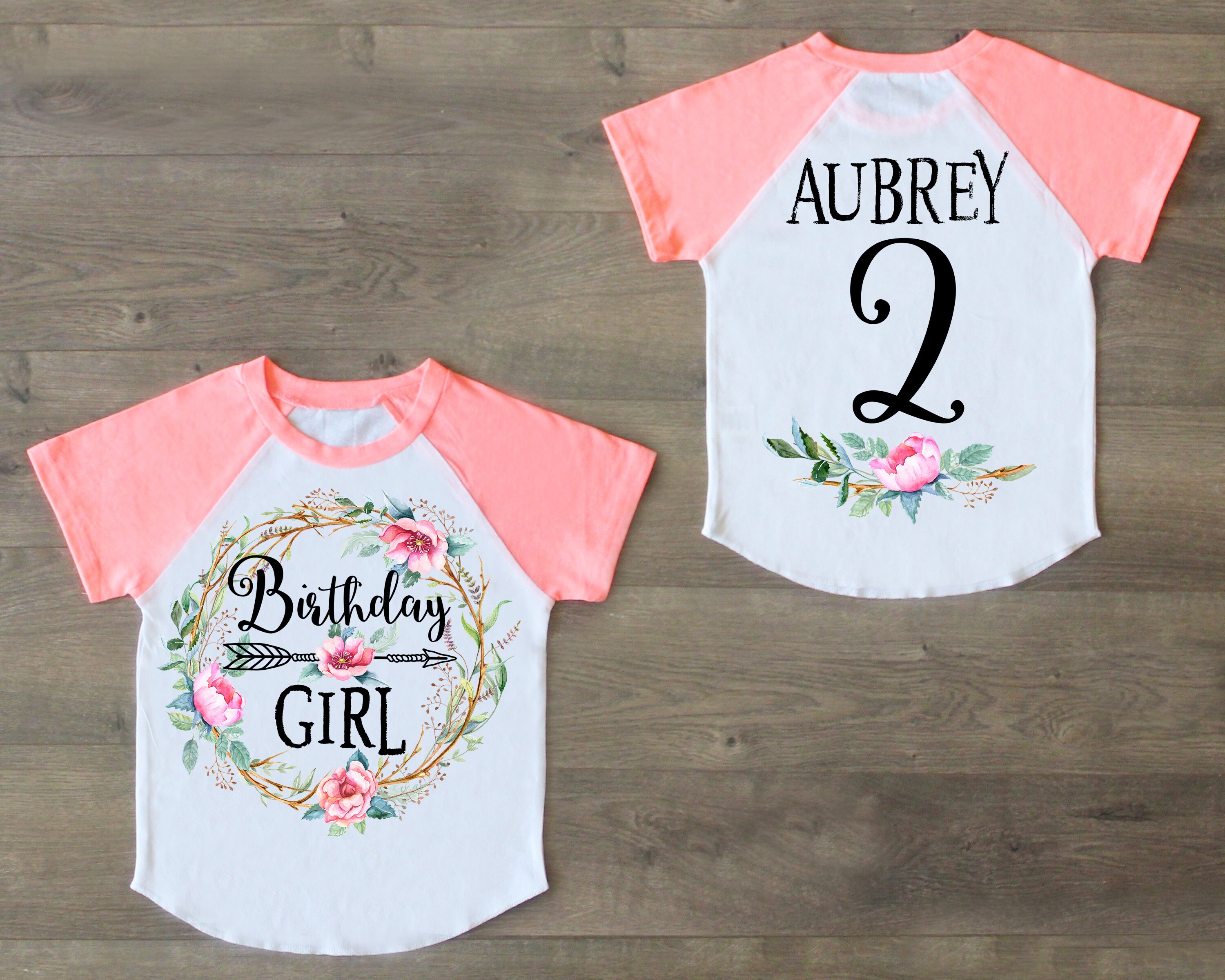 Birthday girl shirt second birthday outfit raglan shirt flower Etsy