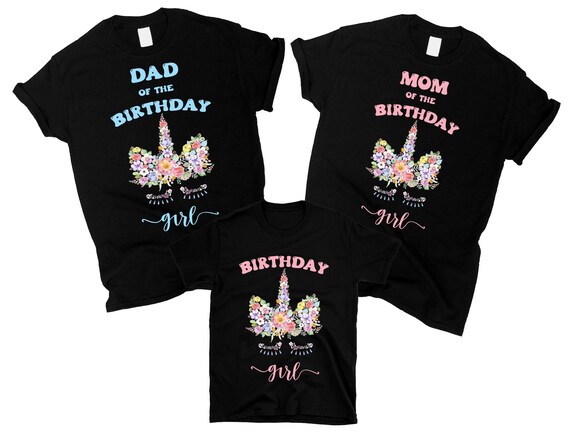 Unicorn birthday shirts for mom hotsell and dad