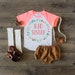 Big Sister Raglan Shirt Peach Flower Wreath Graphic Print Girls Top Pregnancy Announcement Big Sister Shirt 