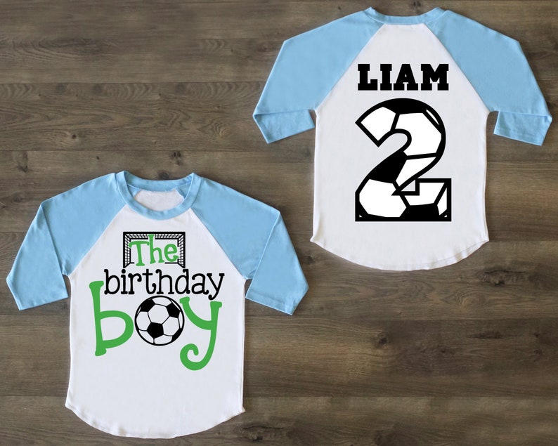 Two Birthday Outfit Second Birthday Shirt Soccer Birthday Boy Shirt 2nd Birthday Shirt Two Birthday Raglan First Birthday Boy