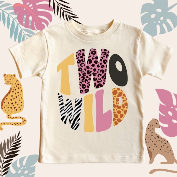 Two Wild Safari Birthday Shirt Designed by The Happy Mail Place