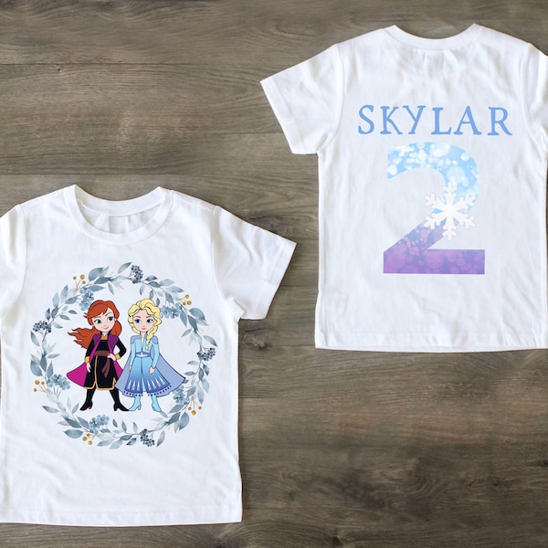 Frozen Birthday Girl, Second Birthday Shirt, Frozen Two Birthday, Birthday Girl Outfit, Personalized Shirt, 2nd Birthday Shirt, Elsa Shirt