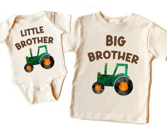 Tractor Big Brother Little Brother Shirts Set