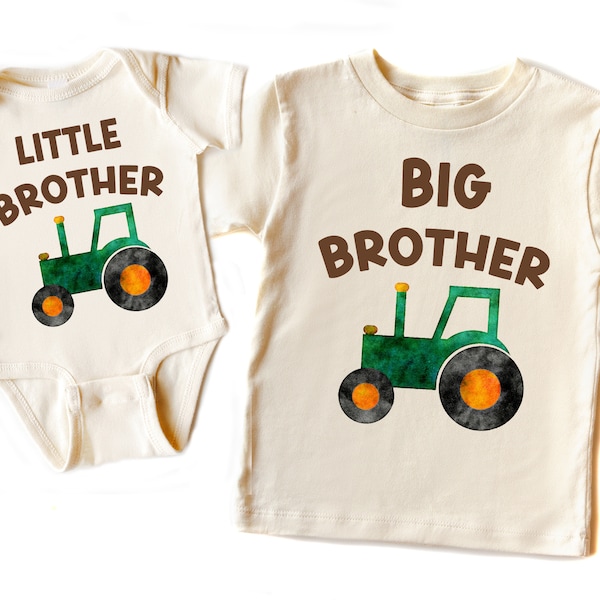 Tractor Big Brother Little Brother Shirts Set