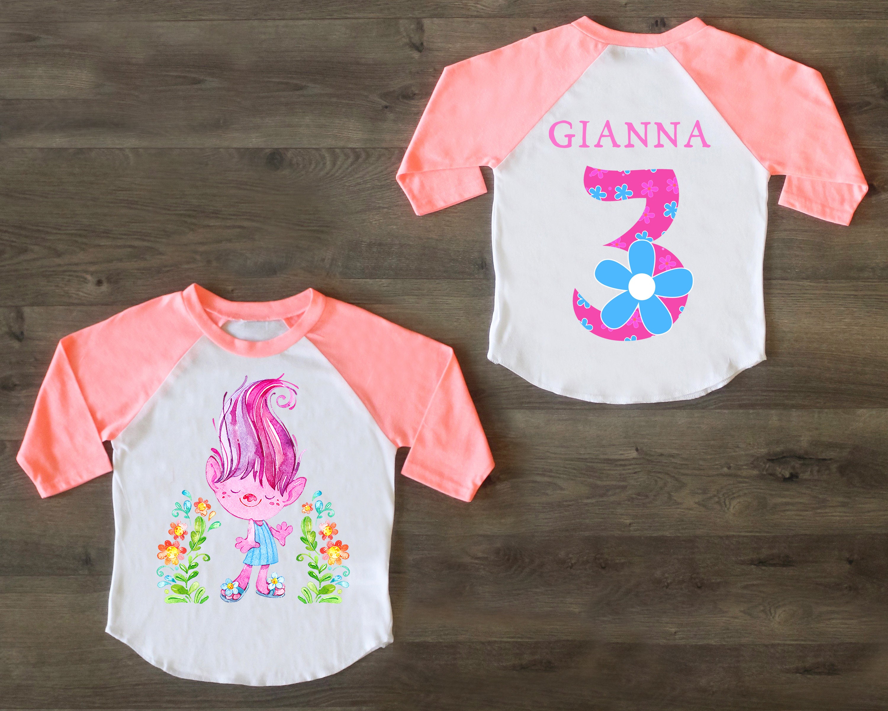 3rd birthday shirt poppy troll