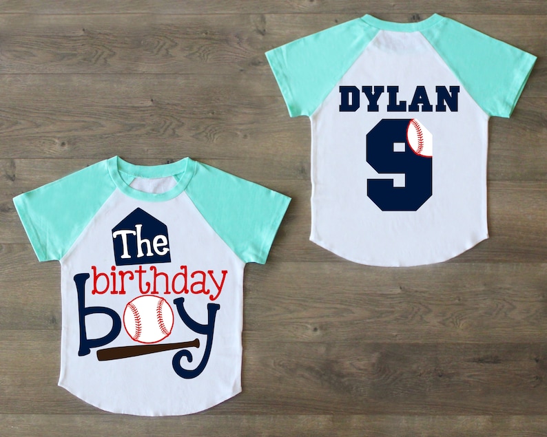 Baseball Sport Birthday Shirt Youth Birthday Boys Raglan The Birthday Boy Front Nine Birthday Shirt Baseball Raglan Named Back Raglan