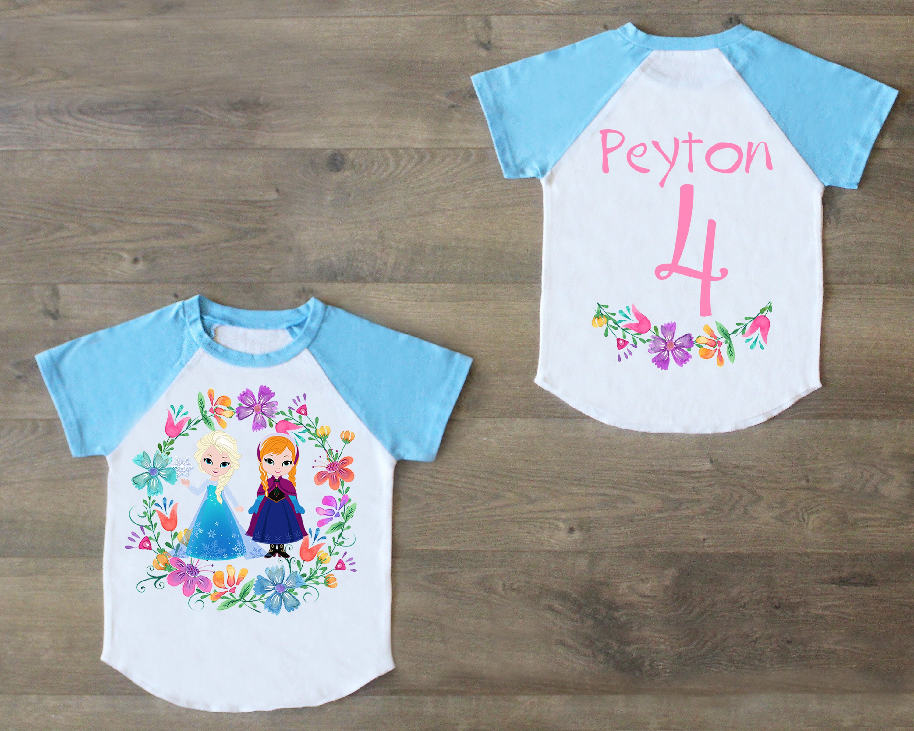 Elsa Anna Frozen, Four Birthday Shirt, 4th Birthday Outfit, Frozen