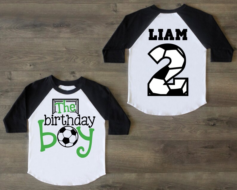 Two Birthday Outfit Second Birthday Shirt Soccer Birthday Boy Shirt 2nd  Birthday Shirt Two Birthday Raglan First Birthday Boy