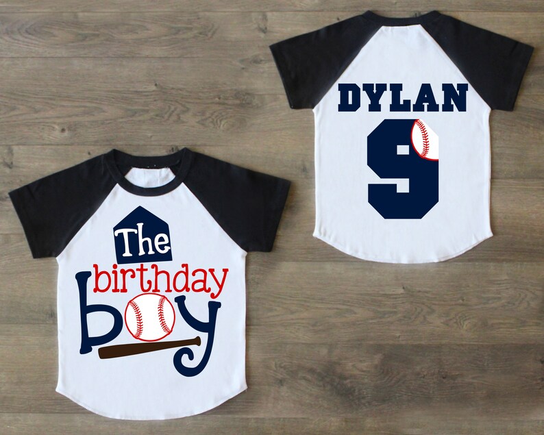 Baseball Sport Birthday Shirt Youth Birthday Boys Raglan The Birthday Boy Front Nine Birthday Shirt Baseball Raglan Named Back Raglan