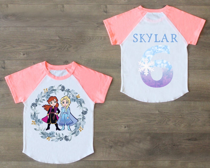 Birthday Girl Princess Elsa Six Birthday Shirt Birthday Girl Raglan Sixth Birthday Shirt Personalized Shirt Frozen Birthday Outfit