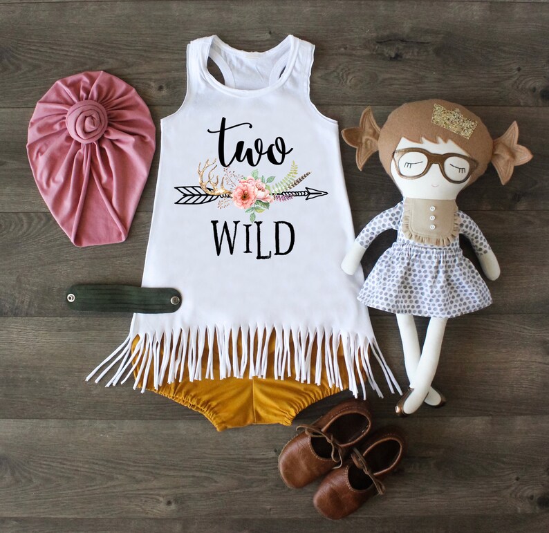 Personalized Dress 2nd Birthday Dress Second Birthday Girl Two Wild Dress Two Birthday Dress Fringe Tank Dress Two Wild Outfit