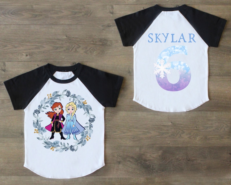 Birthday Girl Princess Elsa Six Birthday Shirt Birthday Girl Raglan Sixth Birthday Shirt Personalized Shirt Frozen Birthday Outfit