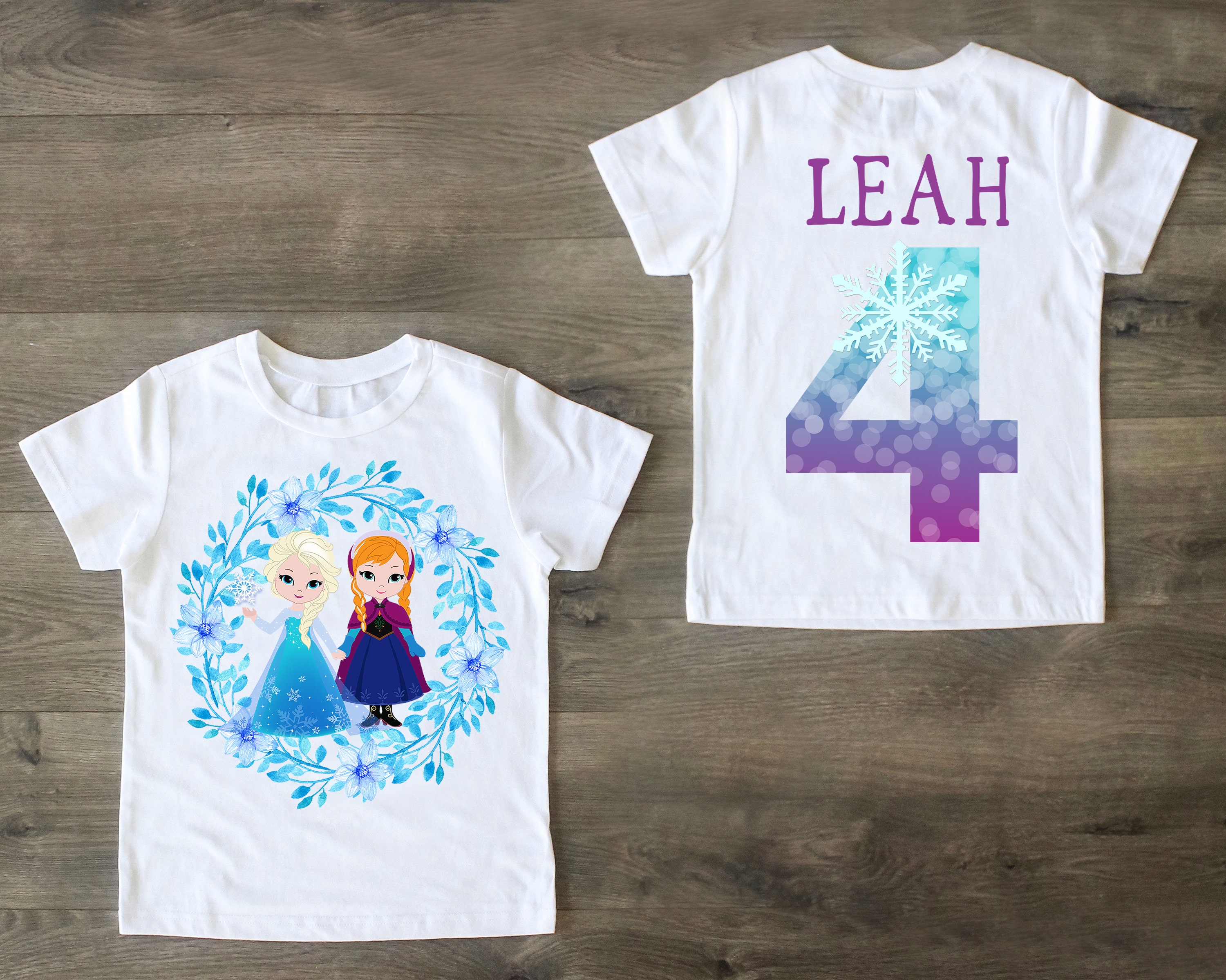 Elsa Anna Frozen Four Birthday Shirt 