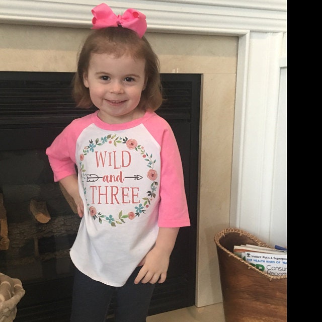 Wild And Three Shirt 3rd Birthday Raglan Three Birthday Outfit