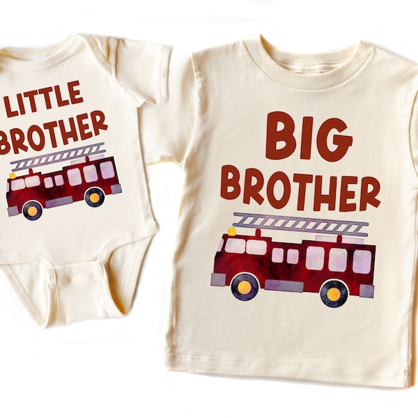 Fire Truck Big Brother Little Brother Outfit