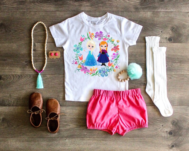 Elsa Anna Frozen Four Birthday Shirt 4th Birthday Outfit Etsy