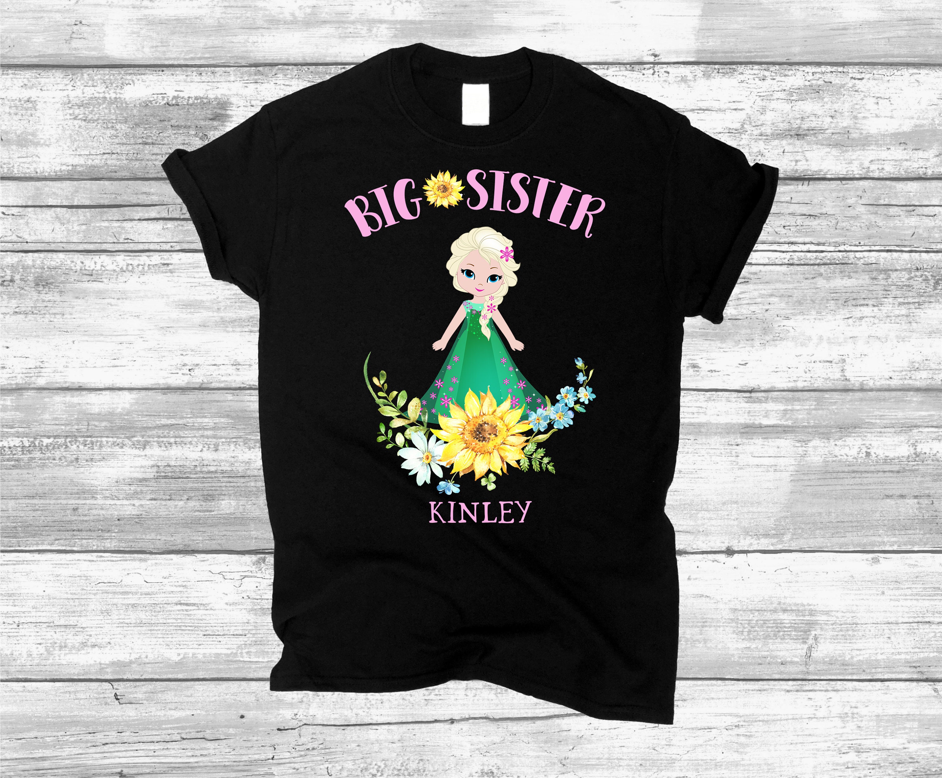 Black Shirt Princess Elsa Big Sister 