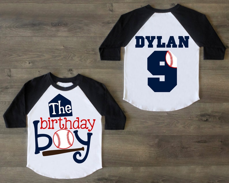 Baseball Sport Birthday Shirt Youth Birthday Boys Raglan The Birthday Boy Front Nine Birthday Shirt Baseball Raglan Named Back Raglan