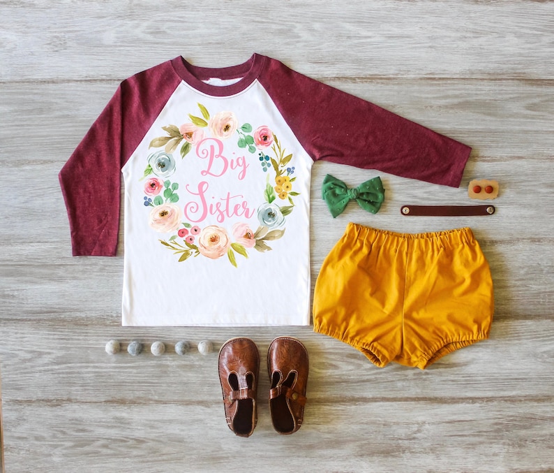 Big Sister Shirt Little Sister Raglan Big Sister Little Sister Outfit Photo Prop Pregnancy Announcement Custom Outfit Newborn Gift