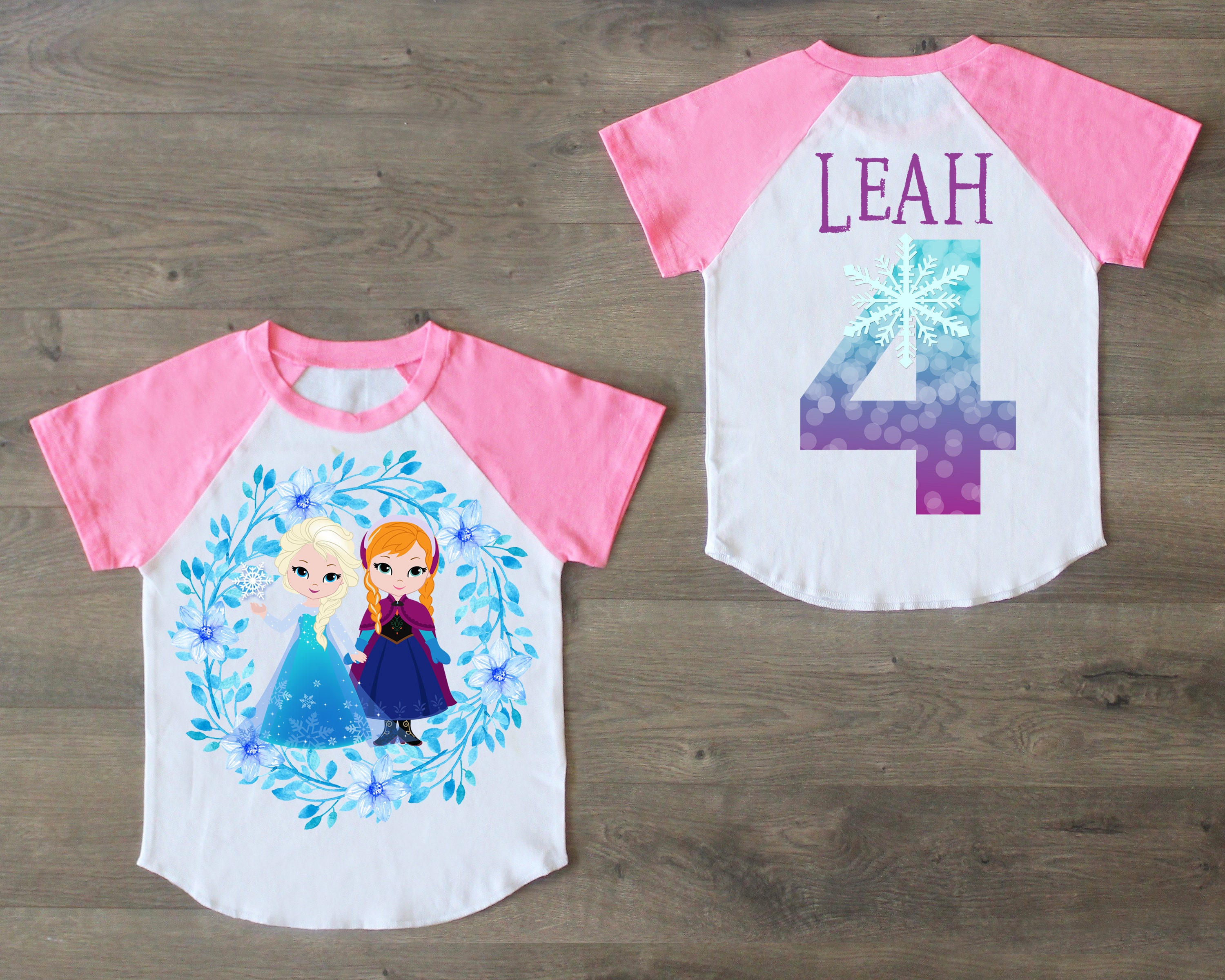 Elsa Anna Frozen Four Birthday Shirt 4th Birthday Outfit Etsy