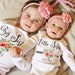Big sister little sister set named matching sibling set big sister shirt little sister shirt personalization sibling shirts photo props top 