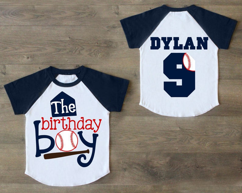 Baseball Sport Birthday Shirt Youth Birthday Boys Raglan The Birthday Boy Front Nine Birthday Shirt Baseball Raglan Named Back Raglan