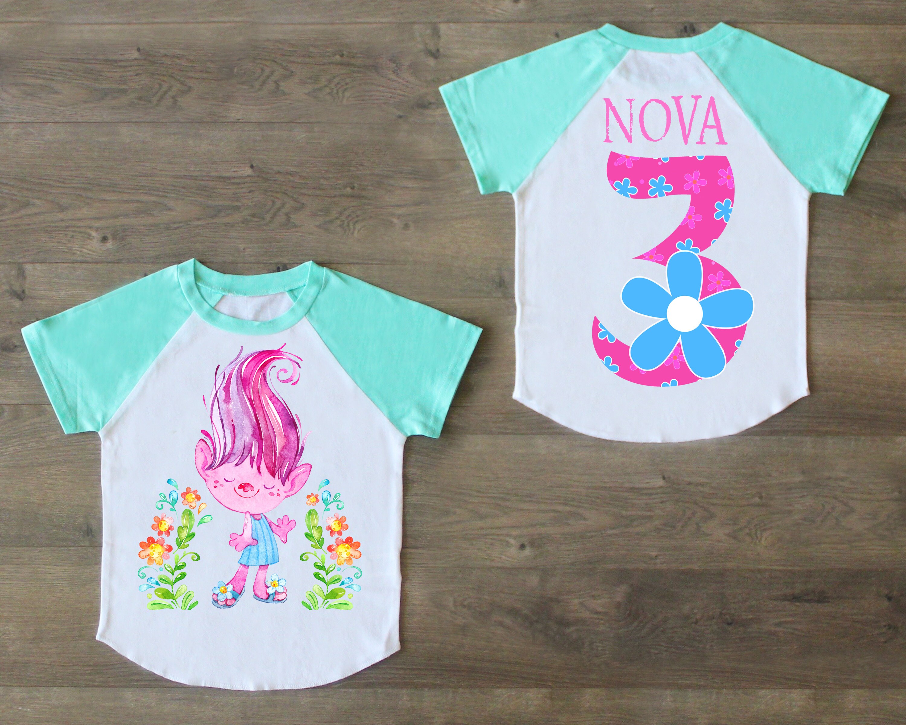 Trolls 3rd birthday shirt Clearance