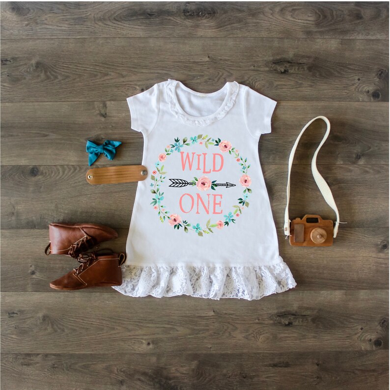 Birthday Dress Lace Trim A-Line Wild One Dress Wild One Outfit First Birthday One Birthday Dress First Birthday Dress Birthday Girl