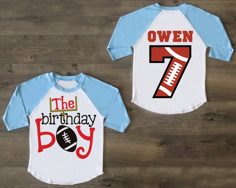 7th Birthday Shirt 7 Birthday Raglan Seventh Birthday Outfit Seven Birthday Boy Football Birthday Boy Shirt Seven Birthday Shirt